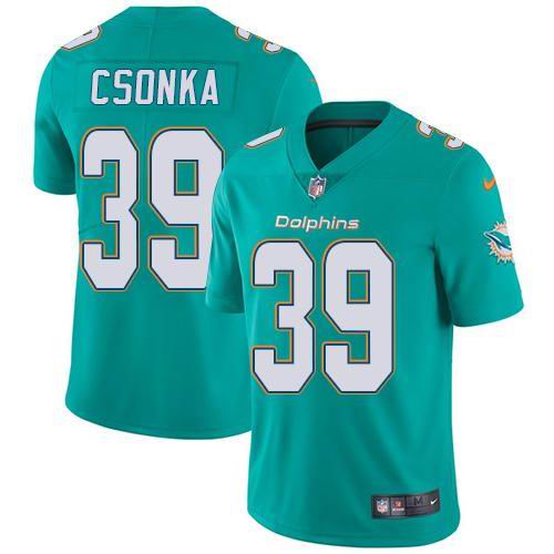 Youth Nike Dolphins #39 Larry Csonka Aqua Green Team Color  Vapor Untouchable Limited Jersey