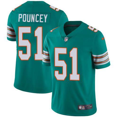 Youth Nike Dolphins #51 Mike Pouncey Aqua Green Alternate  Vapor Untouchable Limited Jersey