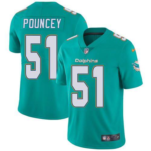 Youth Nike Dolphins #51 Mike Pouncey Aqua Green Team Color  Vapor Untouchable Limited Jersey
