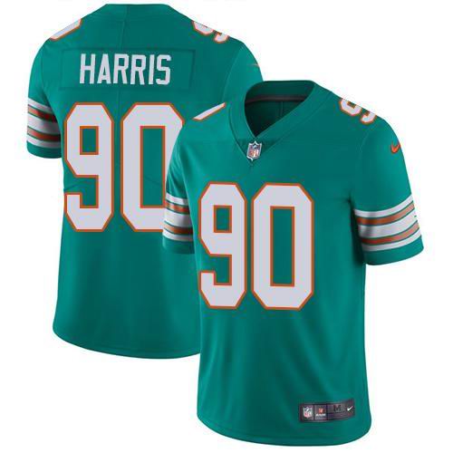 Youth Nike Dolphins #90 Charles Harris Aqua Green Alternate  Vapor Untouchable Limited Jersey
