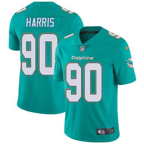 Youth Nike Dolphins #90 Charles Harris Aqua Green Team Color  Vapor Untouchable Limited Jersey