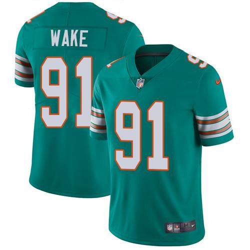 Youth Nike Dolphins #91 Cameron Wake Aqua Green Alternate  Vapor Untouchable Limited Jersey