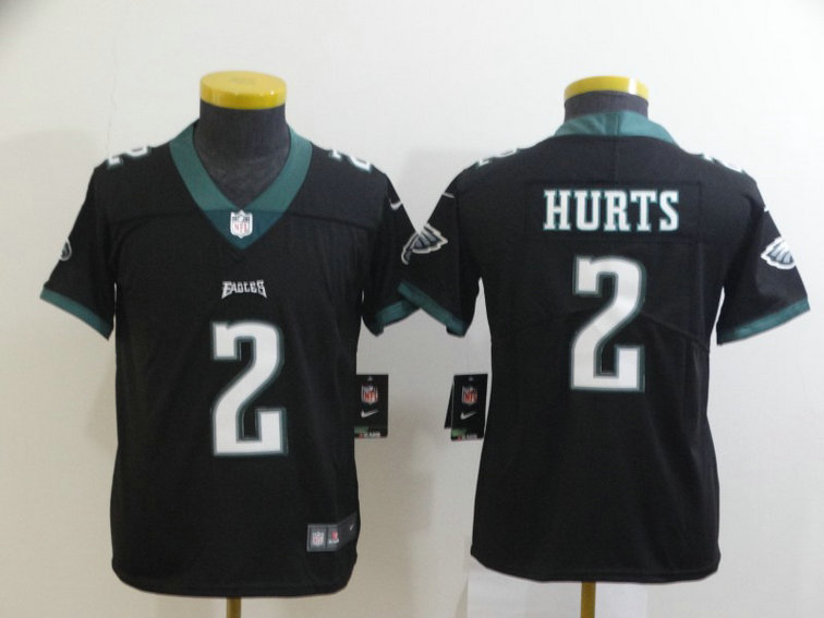 Youth Nike Eagles 2 Jalen Hurts Black Youth Vapor Untouchable Limited Jersey