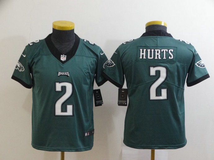 Youth Nike Eagles 2 Jalen Hurts Green Youth Vapor Untouchable Limited Jersey