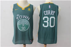 Youth Nike Golden State Warriors #30 Stephen Curry Green The Town Authentic Stitched NBA Jersey