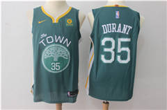 Youth Nike Golden State Warriors #35 Kevin Durant Green The Town Authentic Stitched NBA Jersey