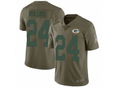 Youth Nike Green Bay Packers #24 Quinten Rollins Limited Olive 2017 Salute to Service NFL Jersey