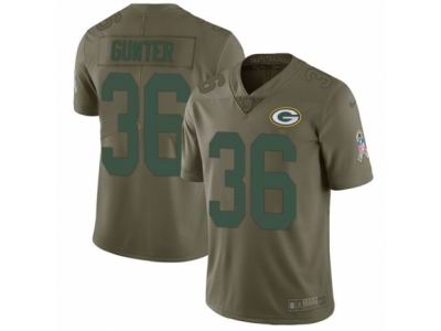 Youth Nike Green Bay Packers #36 LaDarius Gunter Limited Olive 2017 Salute to Service NFL Jersey