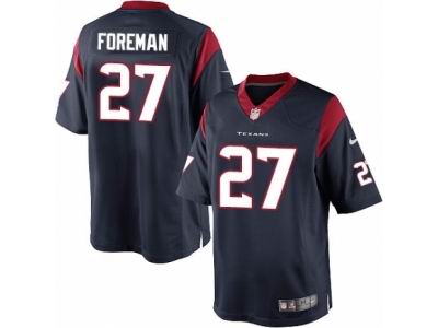 Youth Nike Houston Texans #27 D'Onta Foreman game blue Jersey