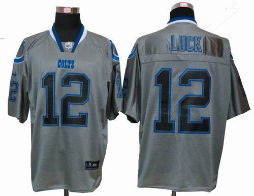 Youth Nike Indianapolis Colts #12 Andrew Luck Lights Out grey elite Jersey