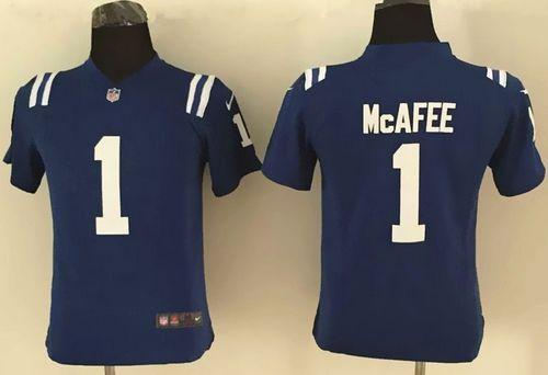 Youth Nike Indianapolis Colts 1 Pat McAfee Royal Blue Team Color NFL Elite Jersey