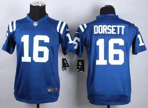 Youth Nike Indianapolis Colts 16 Phillip Dorsett Royal Blue Team Color NFL Elite Jersey