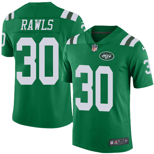 Youth Nike Jets #30 Thomas Rawls Green Youth Stitched NFL Limited Rush Jersey