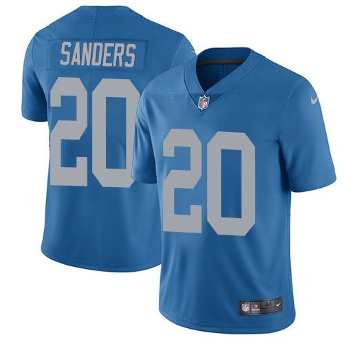 Youth Nike Lions #20 Barry Sanders Blue Throwback Vapor Untouchable Limited Jersey