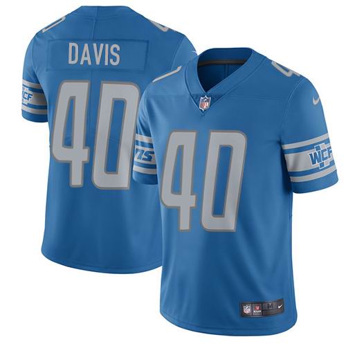 Youth Nike Lions #40 Jarrad Davis Light Blue Team Color Vapor Untouchable Limited Jersey