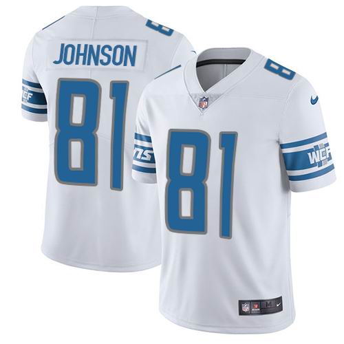Youth Nike Lions #81 Calvin Johnson White Vapor Untouchable Limited Jersey