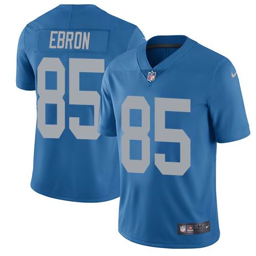 Youth Nike Lions #85 Eric Ebron Blue Throwback Vapor Untouchable Limited Jersey