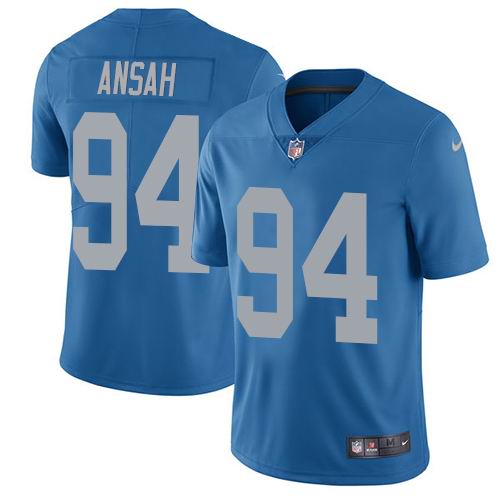 Youth Nike Lions #94 Ziggy Ansah Blue Throwback Vapor Untouchable Limited Jersey