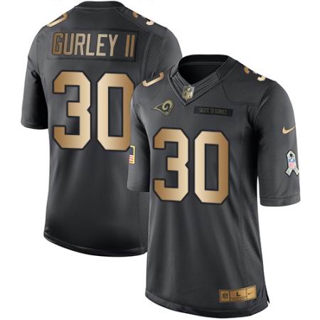 Youth Nike Los Angeles Rams #30 Todd Gurley Limited Black Gold Salute to Service NFL Jersey