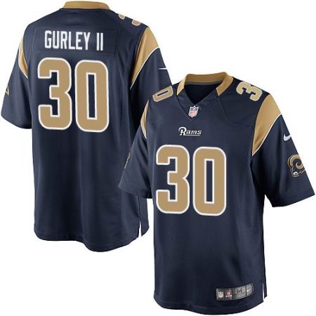 Youth Nike Los Angeles Rams #30 Todd Gurley game Navy Blue Jersey
