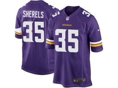 Youth Nike Minnesota Vikings #35 Marcus Sherels purple game Jersey