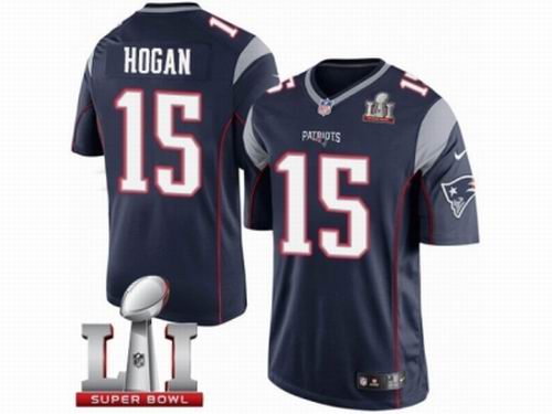 Youth Nike New England Patriots #15 Chris Hogan Limited Navy Blue Team Color Super Bowl LI 51 Jersey