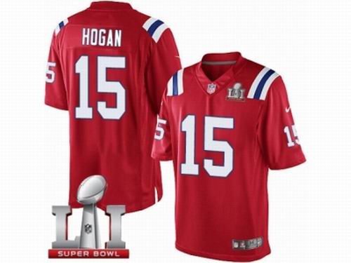 Youth Nike New England Patriots #15 Chris Hogan Limited Red Alternate Super Bowl LI 51 Jersey