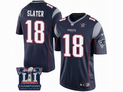 Youth Nike New England Patriots #18 Matthew Slater Navy Blue game Super Bowl LI Champions NFL Jersey