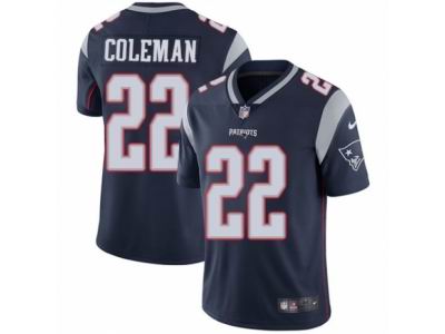 Youth Nike New England Patriots #22 Justin Coleman Vapor Untouchable Limited Navy Blue Jersey
