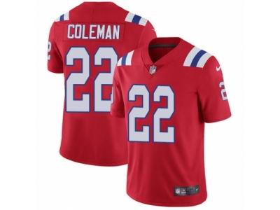 Youth Nike New England Patriots #22 Justin Coleman Vapor Untouchable Limited Red Jersey