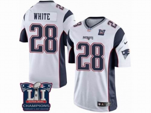 Youth Nike New England Patriots #28 James White White game Super Bowl LI Champions NFL Jersey