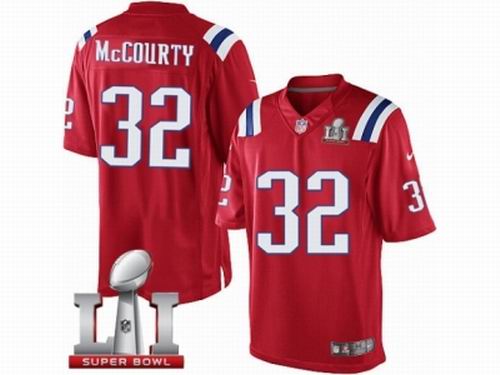 Youth Nike New England Patriots #32 Devin McCourty Limited Red Alternate Super Bowl LI 51 Jersey