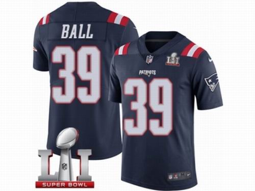 Youth Nike New England Patriots #39 Montee Ball Limited Navy Blue Rush Super Bowl LI 51 Jersey