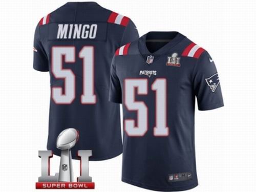 Youth Nike New England Patriots #51 arkevious Mingo Limited Navy Blue Rush Super Bowl LI 51 Jersey