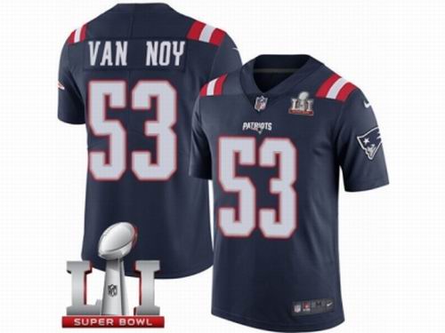 Youth Nike New England Patriots #53 Kyle Van Noy Limited Navy Blue Rush Super Bowl LI 51 Jersey