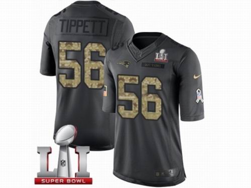 Youth Nike New England Patriots #56 Andre Tippett Limited Black 2016 Salute to Service Super Bowl LI 51 Jersey