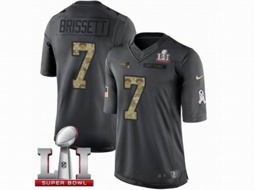 Youth Nike New England Patriots #7 Jacoby Brissett Limited Black 2016 Salute to Service Super Bowl LI 51 Jersey