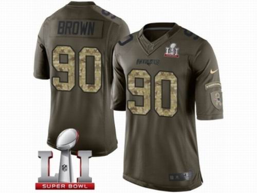 Youth Nike New England Patriots #90 Malcom Brown Limited Green Salute to Service Super Bowl LI 51 Jersey