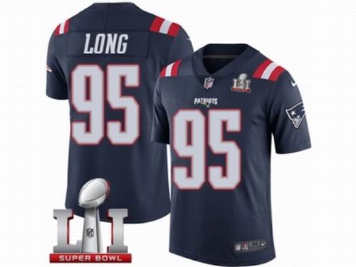 Youth Nike New England Patriots #95 Chris Long Limited Navy Blue Rush Super Bowl LI 51 Jersey