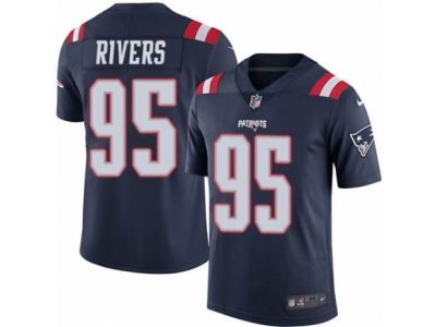 Youth Nike New England Patriots #95 Derek Rivers Limited Navy Blue Rush NFL Jersey