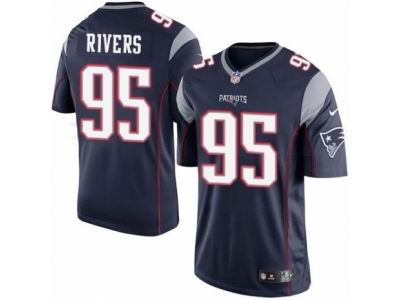 Youth Nike New England Patriots #95 Derek Rivers game blue Jersey