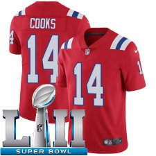 Youth Nike New England Patriots Super Bowl LII 14 Brandin Cooks Vapor Untouchable Limited Red Alternate NFL Jersey