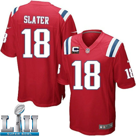 Youth Nike New England Patriots Super Bowl LII 18 Matthew Slater Elite Red Alternate C Patch NFL Jersey