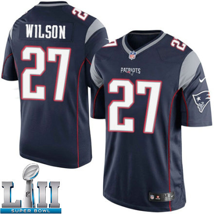 Youth Nike New England Patriots Super Bowl LII 27 Tavon Wilson Limited Navy Blue Team Color NFL Jersey