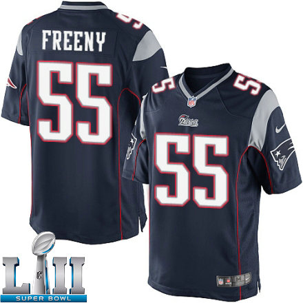 Youth Nike New England Patriots Super Bowl LII 55 Jonathan Freeny Elite Navy Blue Team Color NFL Jersey