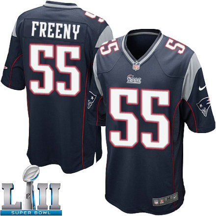 Youth Nike New England Patriots Super Bowl LII 55 Jonathan Freeny Game Navy Blue Team Color NFL Jersey