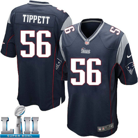 Youth Nike New England Patriots Super Bowl LII 56 Andre Tippett Limited Navy Blue Team Color NFL Jersey