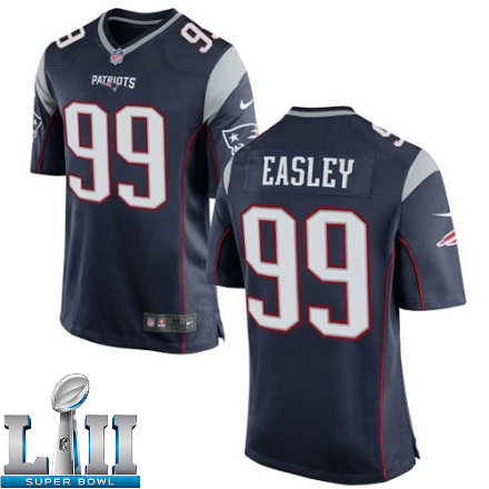 Youth Nike New England Patriots Super Bowl LII 99 Dominique Easley Game Navy Blue Team Color NFL Jersey