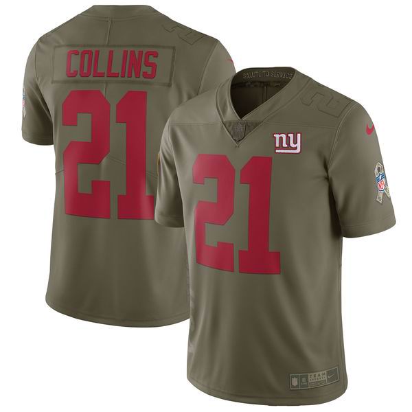 Youth Nike New York Giants #21 Landon Collins Olive Limited 2017 Salute To Service Jersey