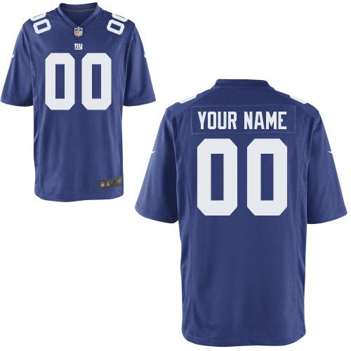 Youth Nike New York Giants Customized Game Team Color Blue Jersey